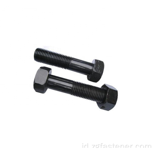 DIN931 Grade 4.8 Black Zinc Hex Baut Setengah Baut Hex Threaded